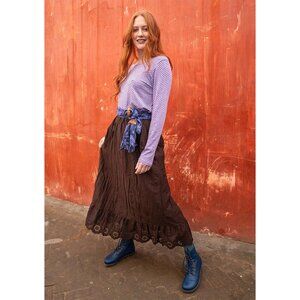 Woven petticoat slip in organic cotton mullberry